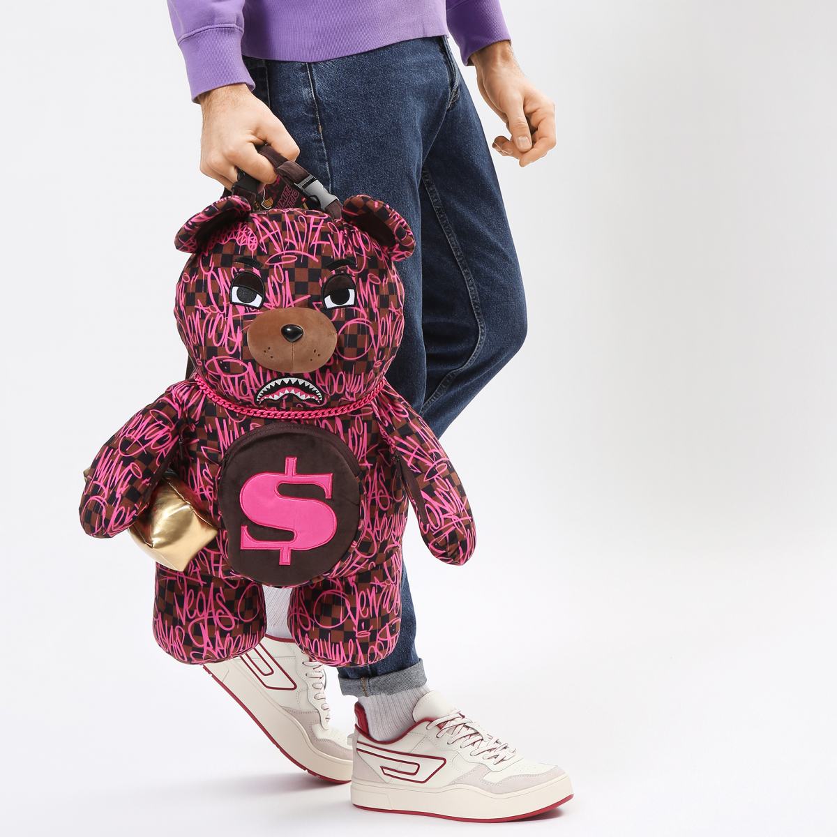 Рюкзак SPRAYGROUND Mystery bear eco mix rosso купить в интернетмагазине NO ONE